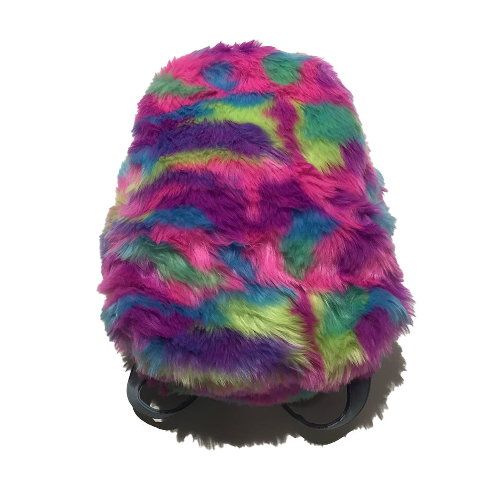 Faux Fur Rainbow Pink Backpack