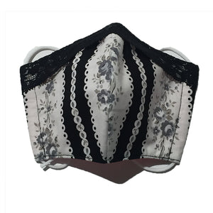 Black and White with Lace Face Mask by Candelicious