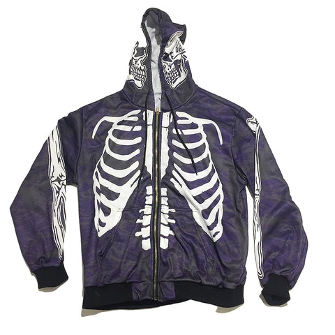 Skeleton Zip Up Hoodie