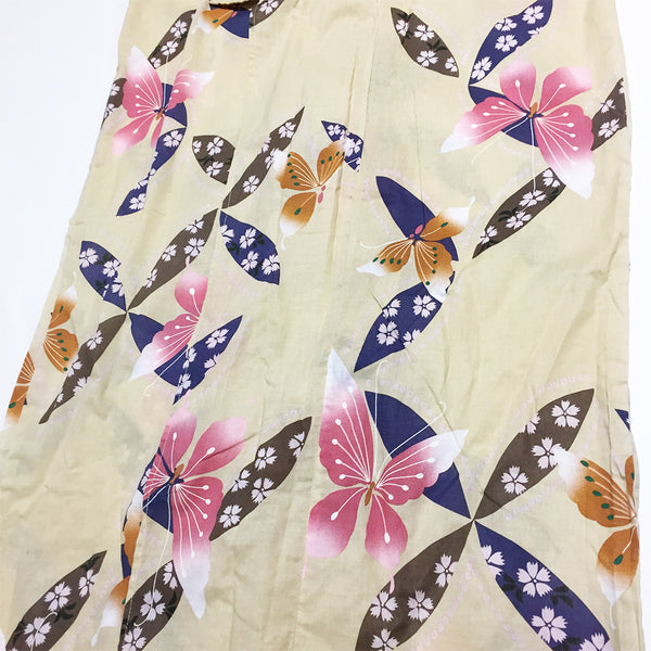 Vintage Butterfly Cherry blossom Pattern Yukata From Japan