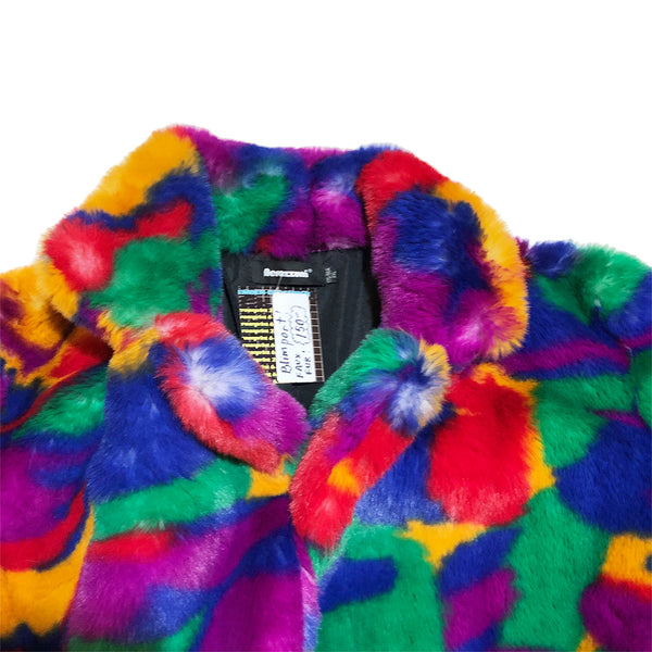 BACK IN STOCK Colorful Camouflage Faux Fur Jacket