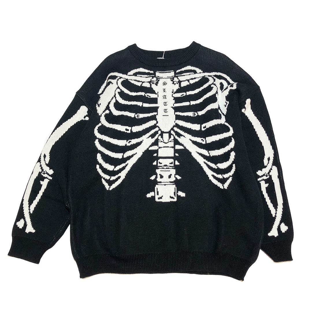 Skeleton Cotton Knit Sweater