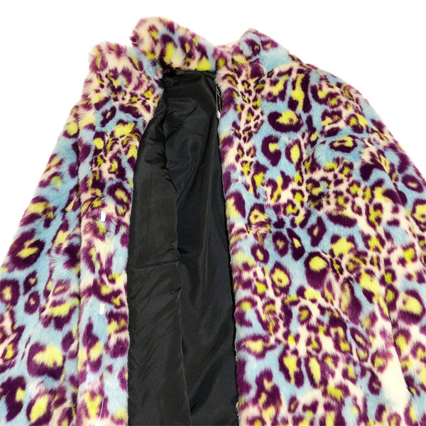 BACK IN STOCK! Rainbow Leopard Faux Fur Coat