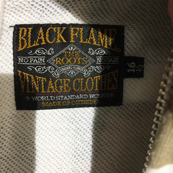 Vintage Black Flame Camouflage Zip Hoodie and Shorts Set