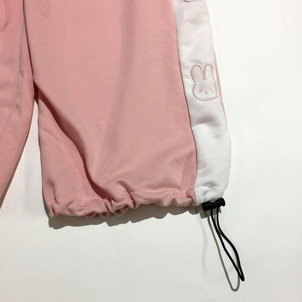 Pastel Pink Bunny Rabbit Sweat Pants