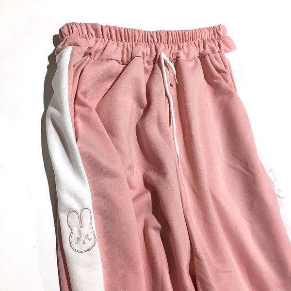Pastel Pink Bunny Rabbit Sweat Pants