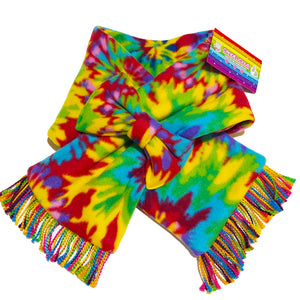 Candelicious Rainbow Tie Dye Printed Fleece Scarf