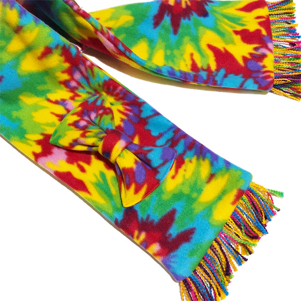 Candelicious Rainbow Tie Dye Printed Fleece Scarf