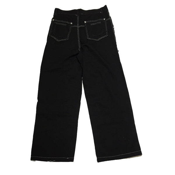 Black Damaged Denim Jeans Pants