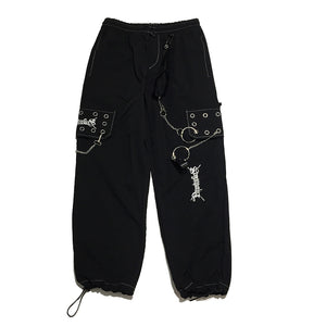 EMO Metal Chains Baggy Trouser Cyber Goth Studded Bondage Trans Pant
