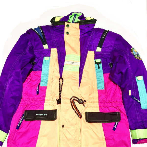 Neon Rainbow Color Block Jacket by Phoenix