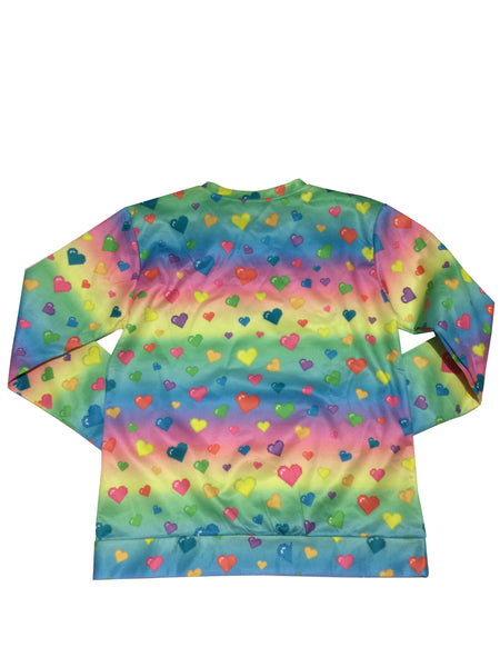Candelicious Rainbow Hearts Sweater