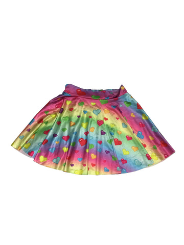 Candelicious Rainbow Hearts Mini Skirt