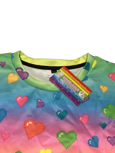 Candelicious Rainbow Hearts Sweater
