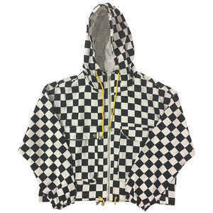 Black and White Checkered Canvas Jacket