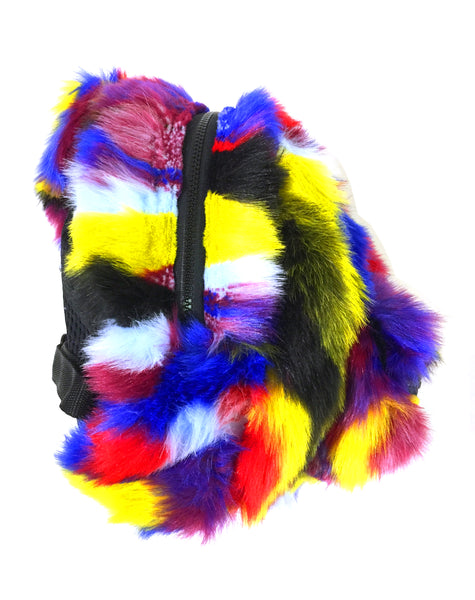 Blim Made Patchwork Faux Fur Mini-Backpack