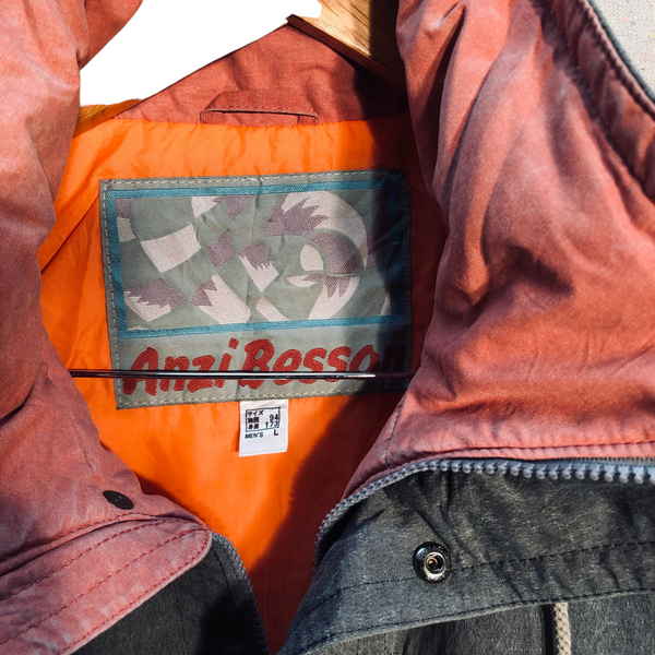 Grey/Teal/Orange Color Block Vintage Jacket by Anzi Besson