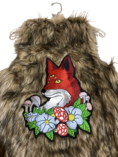 Embellished mushroom Fox faux fur vest