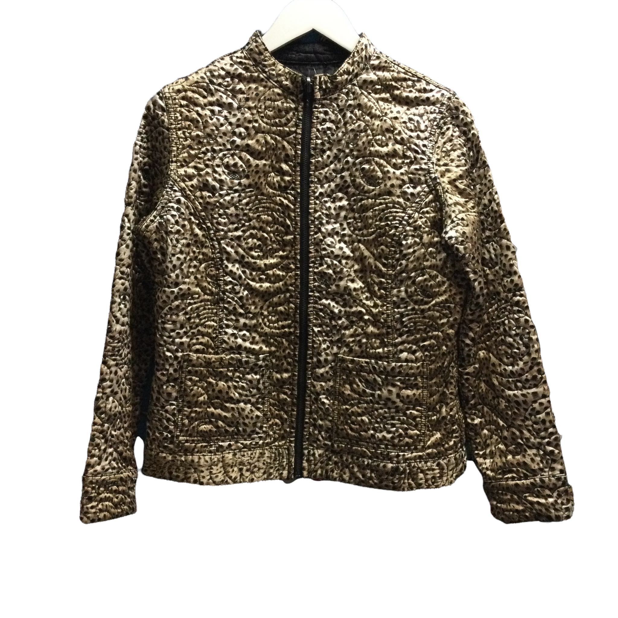 Vintage Leopard Print Gold Quilted Jacket