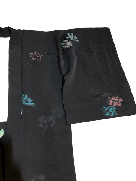 Vintage Black Haori with floral embellishments
