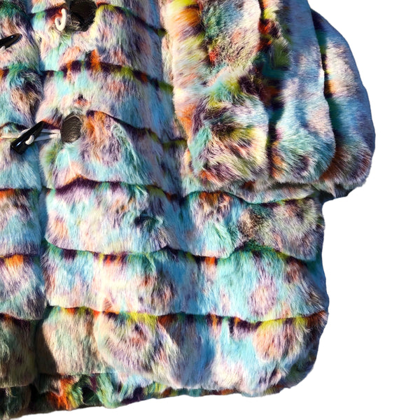 Heavy Rainbow Faux Fur Jacket