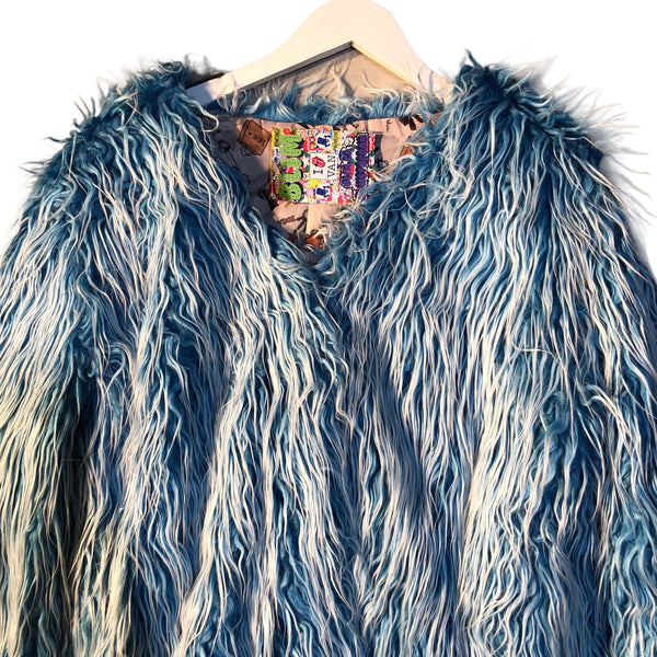 Baby Blue Sherpa Faux Fur Jacket