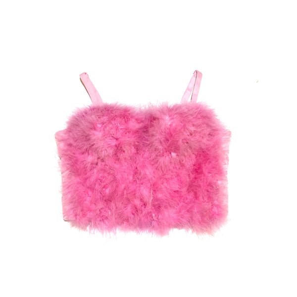 Back in Stock Pink Feather Bustier