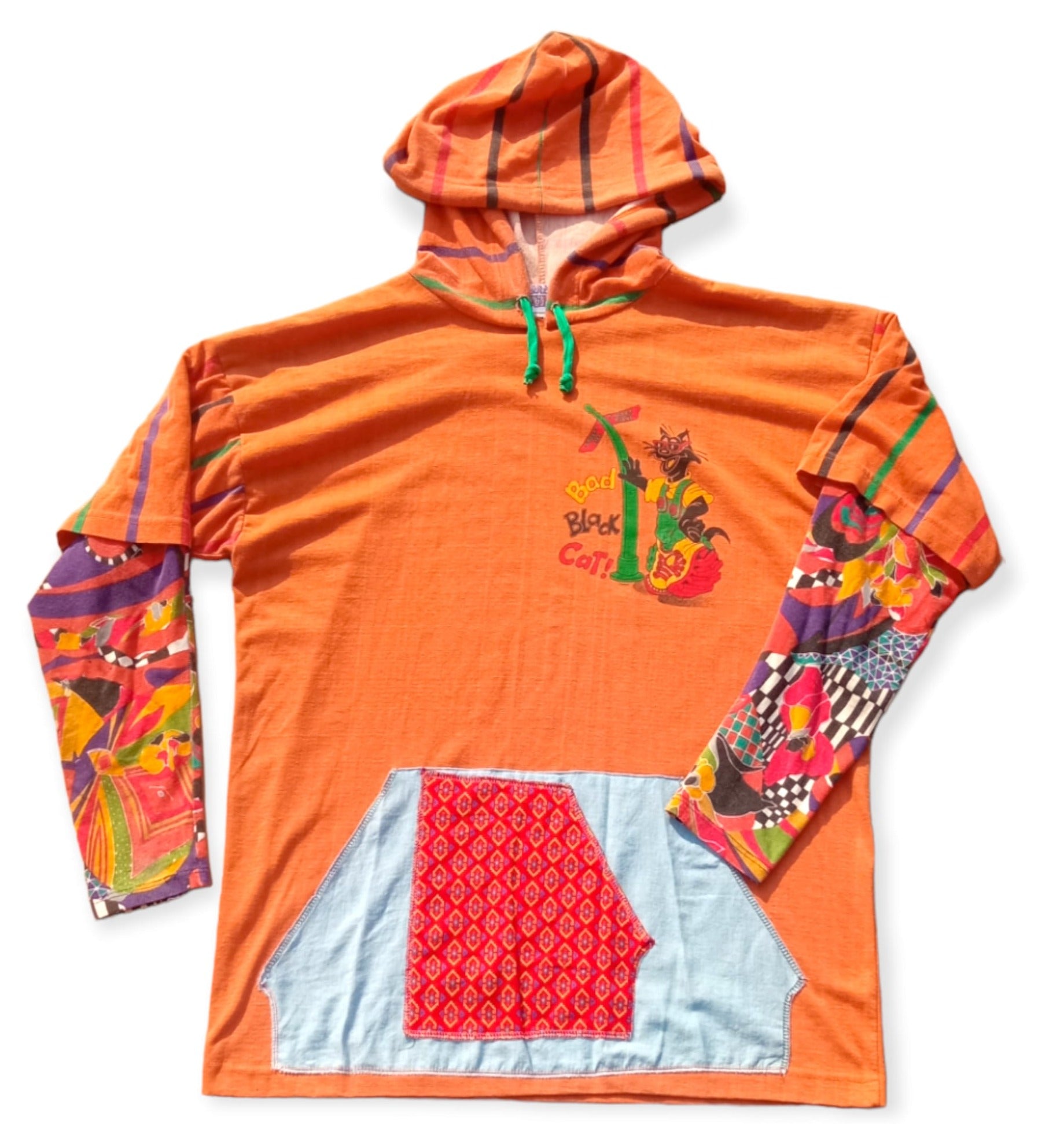 Hand Patchwork Cotton Hoodie by Pattern Nation