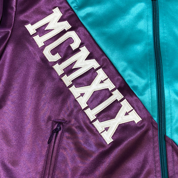 Vintage Champion Teal and Purple Sport Zip-Up