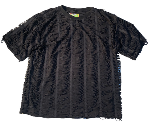 Distressed Black T Shirt