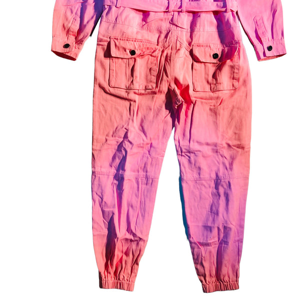 Pink Cargo Jumpsuit