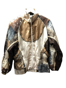 Vintage Cream Black Windbreaker Jacket