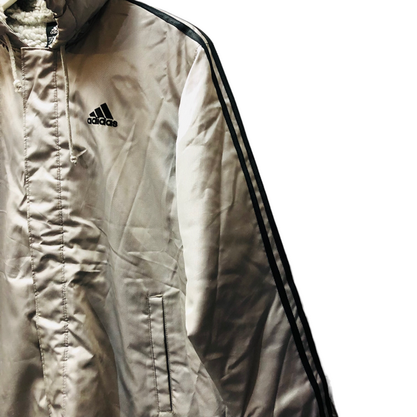 Vintage Silver Sherpa Adidas Jacket