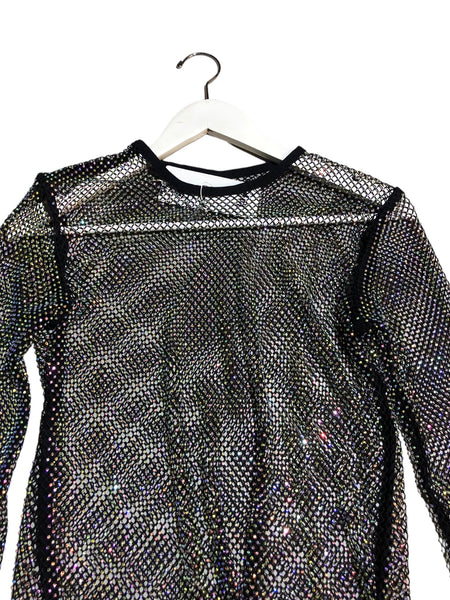 Holographic Jewelled Mesh Top