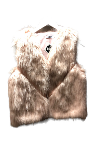 Vintage Pale Pink Faux Fur Vest