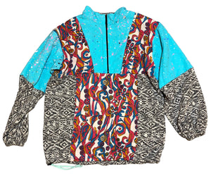 Hand Patchwork French Terry Hoodie by Pattern Nation x Blim