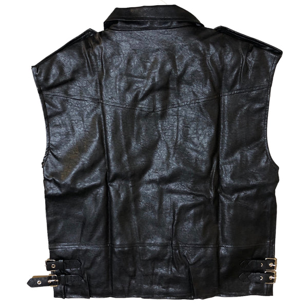 Faux Leather Biker Vest
