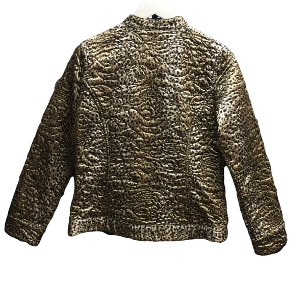 Vintage Leopard Print Gold Quilted Jacket