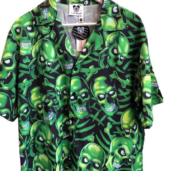 Classic Green skull Button up