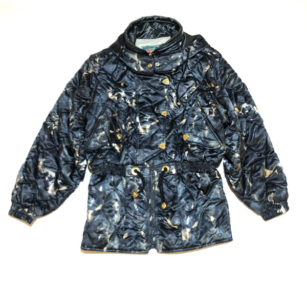 Vintage Black and Gold Quilted Windex Parka