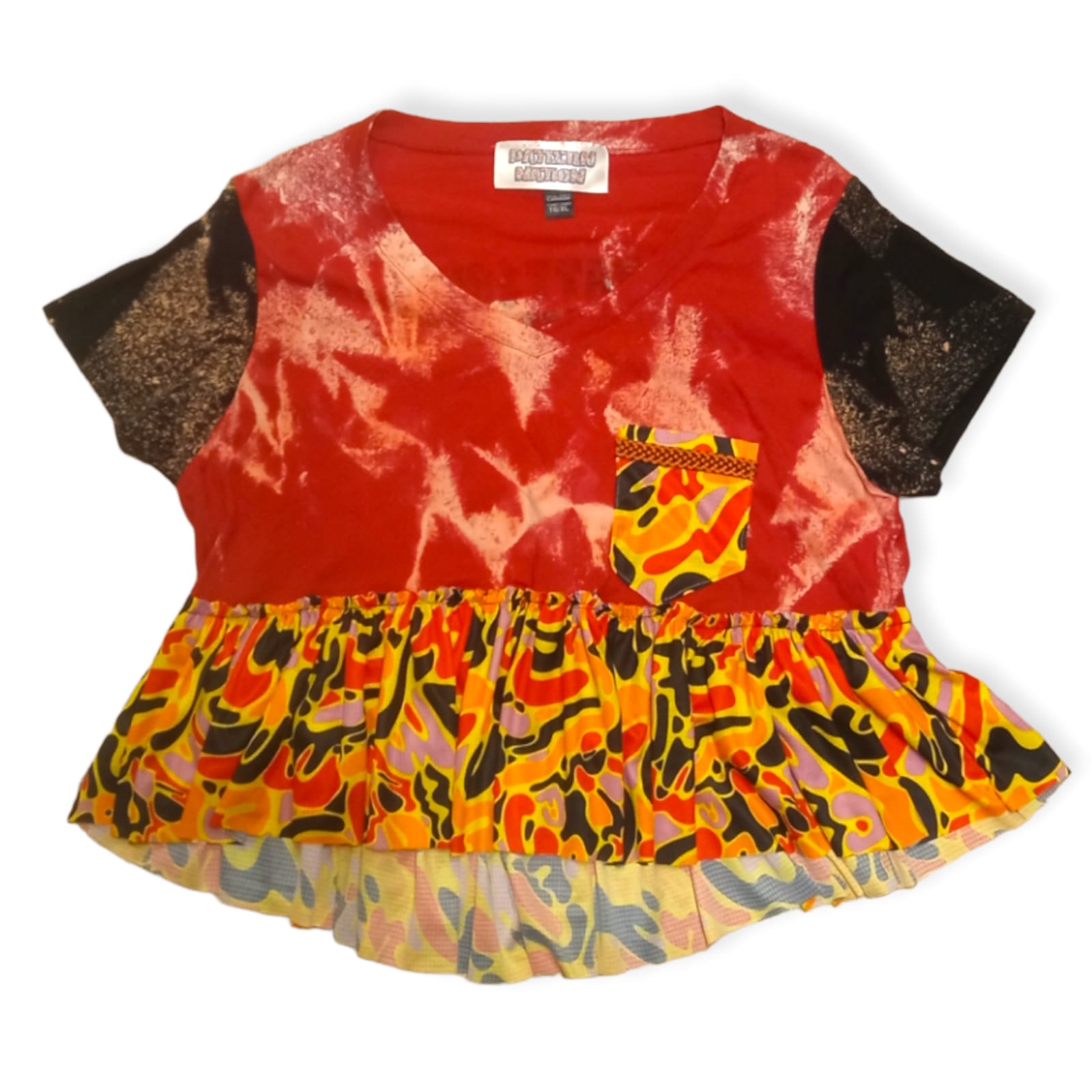 Hand Patchwork And Dyed T shirt by Pattern Nation