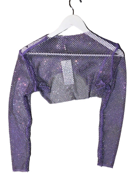 BACK IN STOCK! Holographic Jewelled Mesh Crop Top