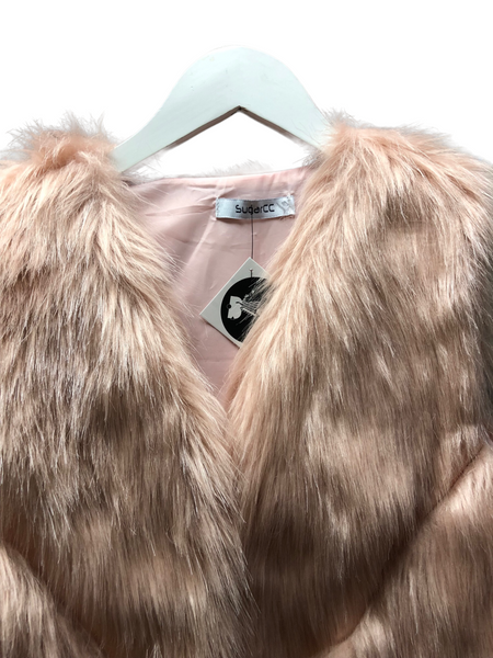 Vintage Pale Pink Faux Fur Vest