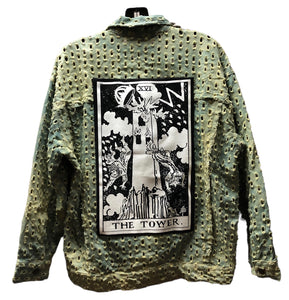 Ooak The Tower Distressed Denim Jacket by Tooth and Claw