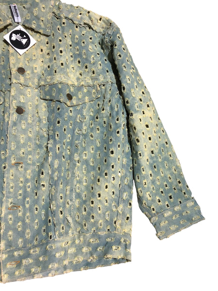 LAST ONE! Embellished Perforated Denim Jacket
