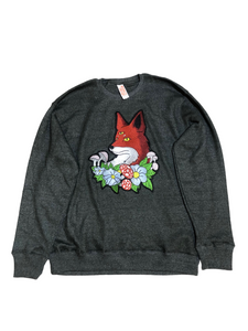 Embellished mushroom Fox crewneck sweater