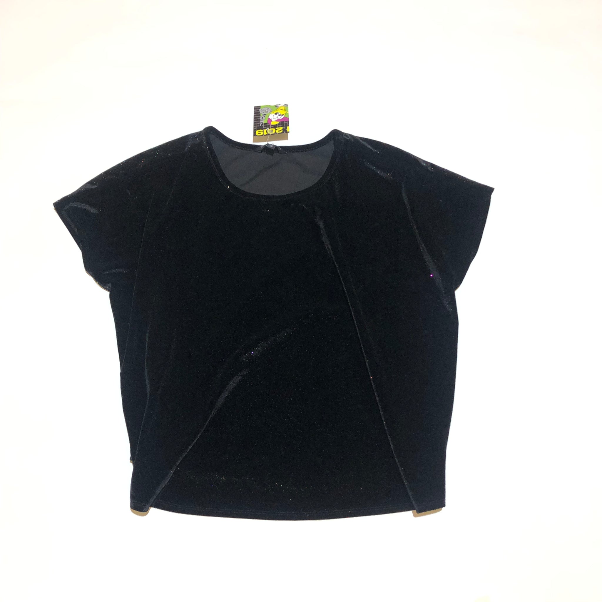 Vintage Black Glitter Top