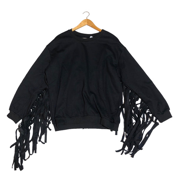 BACK IN STOCK! Black Long Fringe Sweater