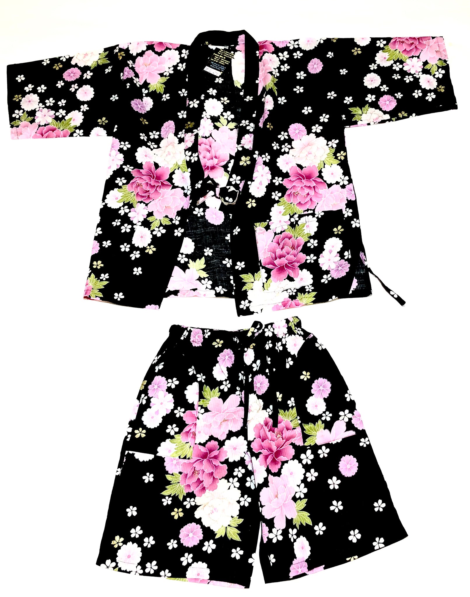 Japanese Sakura Print Jinbei Set