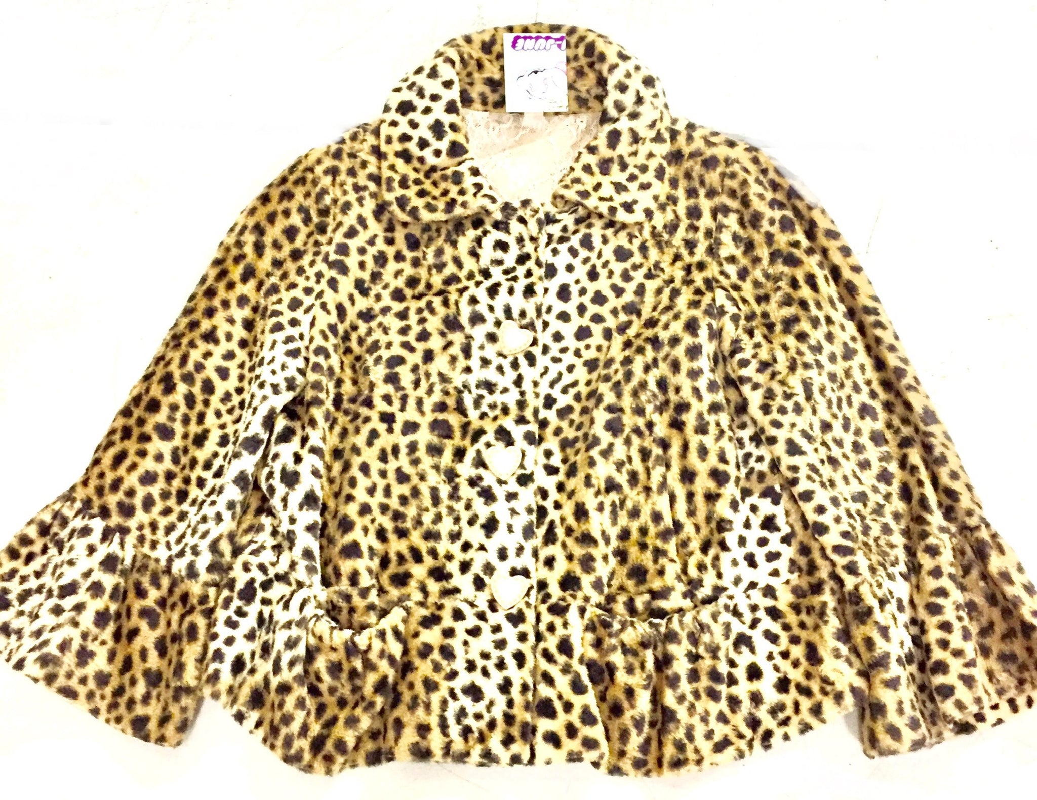Vintage faux fur leopard coat